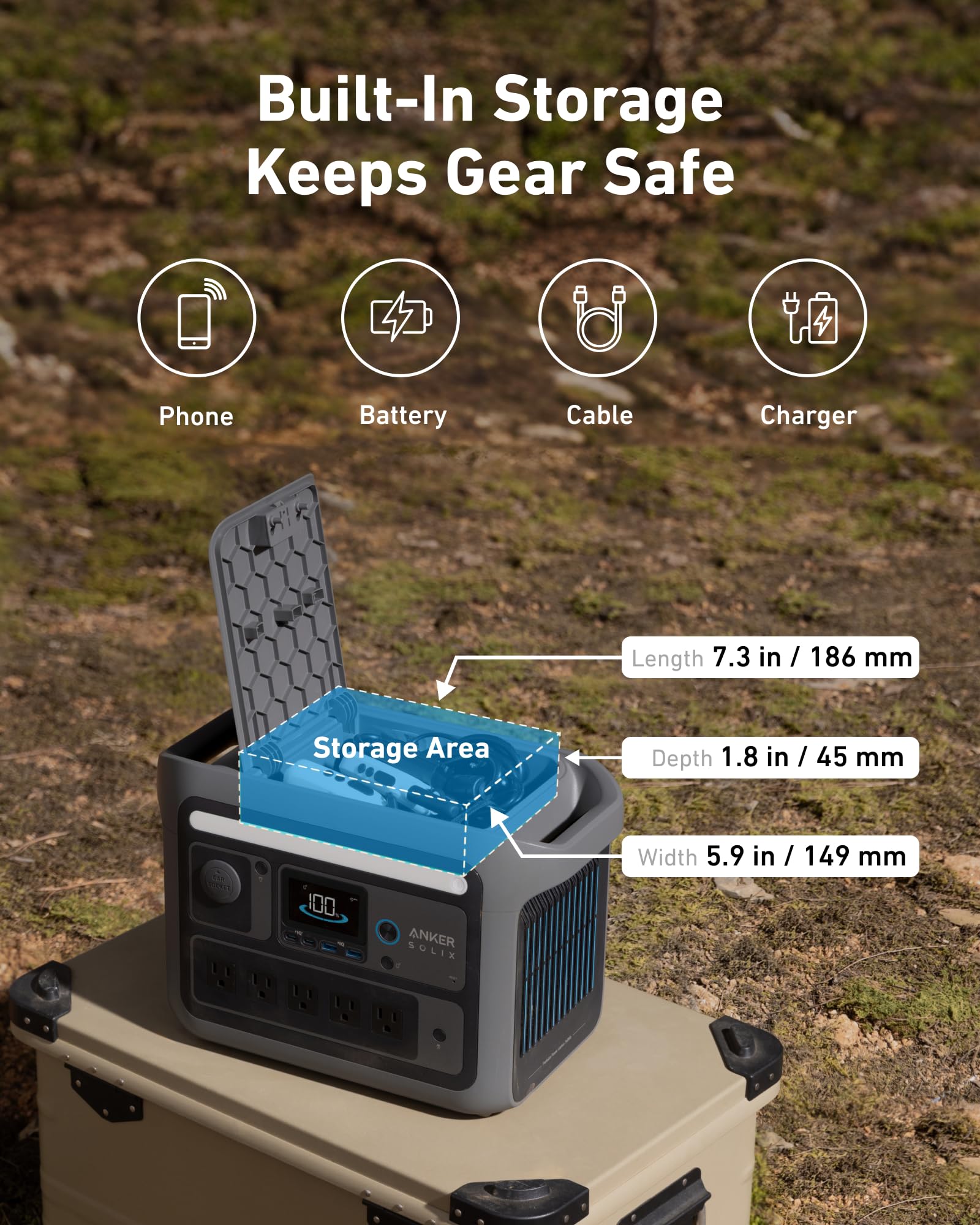 Anker SOLIX C800 Portable Power Station, 1200W (Peak 1600W) Solar Generator, Full Charge in 58 Min, 768Wh LiFePO4 Battery for Outdoor Camping, RVs, Road Trip, and Power Outages (Optional Solar Panel)